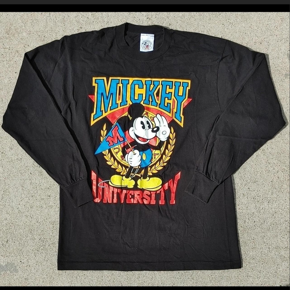 Vintage 90s Mickey Mouse University Disney Crewneck Sweatshirt Made in USA L
